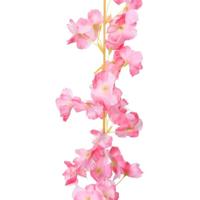 VidaXL Kerstslingers met bloemen 6 st 180 cm donkerroze - thumbnail