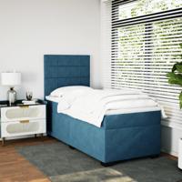 Boxspring met matras fluweel blauw 100x200 cm - thumbnail