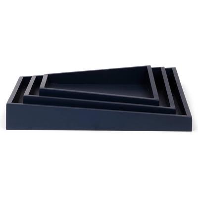 Senza asymmetrische houten dienbladen 3 stuks blauw