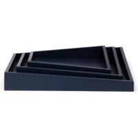 Senza asymmetrische houten dienbladen 3 stuks blauw - thumbnail