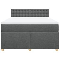 Boxspring met matras stof donkergrijs 140x190 cm - thumbnail