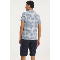 PME Legend regular fit polo met all over print blauw - thumbnail