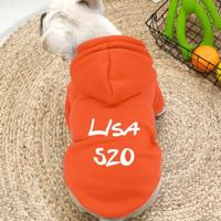 Gepersonaliseerde kattenkleding Kleding Katoenen huisdier Puppy kattenhoodies Franse bulldog kat Naam Telefoonnummer Hoodies Jas (AL) - thumbnail