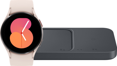 Samsung Galaxy Watch5 4G Rosegoud 40mm + Duo Draadloze Oplader 15W