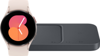 Samsung Galaxy Watch5 4G Rosegoud 40mm + Duo Draadloze Oplader 15W - thumbnail
