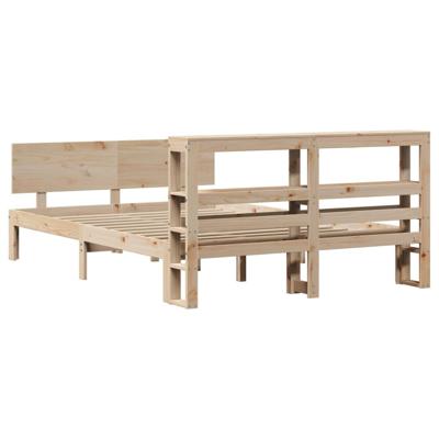Bedframe met hoofdbord massief grenenhout 120x190 cm