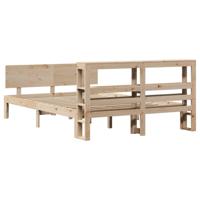 Bedframe met hoofdbord massief grenenhout 120x190 cm - thumbnail