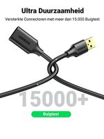 UGREEN 10368 USB-kabel USB 3.2 Gen1 USB-A stekker, USB-A bus 1 m Zwart - thumbnail
