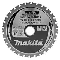 Makita Accessoires Cirkelzaagblad met. 136x20x1,5 30T 0g voor zacht staal - B-10615 - thumbnail