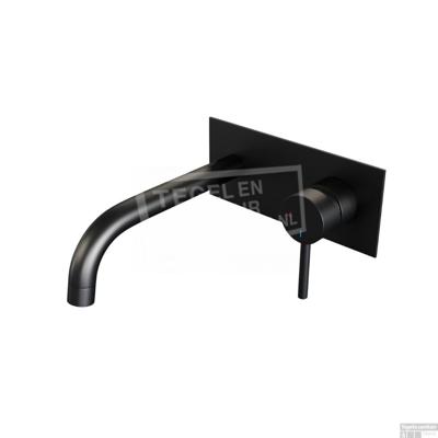 Inbouw Wastafelmengkraan Brauer Black Edition Coldstart Gebogen Uitloop Ronde Hendel Rechts Mat Zwart Met Afdekplaat Inbouw Wastafelmengkraan Brauer Black Edition Coldstart Gebogen Uitloop Ronde Hendel Rechts Mat Zwart Met Afdekplaat