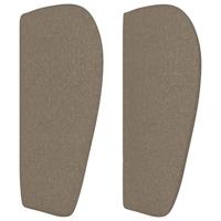 Hoofdbord met randen 147x23x78/88 cm stof taupe - thumbnail