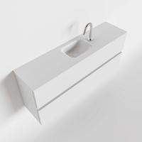 MONDIAZ ADA 120cm toiletmeubel talc. LEX wastafel talc midden 1 kraangat - thumbnail