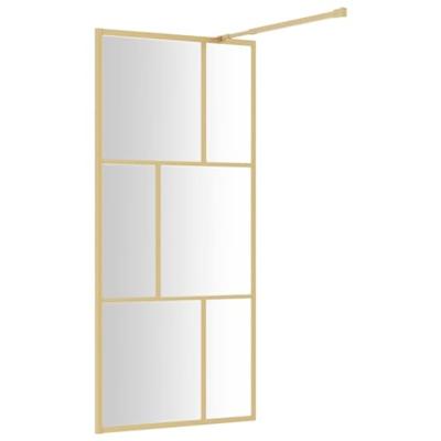Inloopdouchewand transparant 90x195 cm ESG-glas goudkleurig - thumbnail