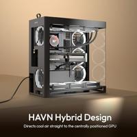 HAVN HAVN HS 420 PC-Gehäuse, Midi-Tower, E-ATX, Tempered Glass - schwarz Midi-tower Behuizing, Gaming-behuizing, PC-behuizing Zwart - thumbnail