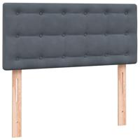 Boxspring met matras fluweel donkergrijs 90x210 cm - thumbnail