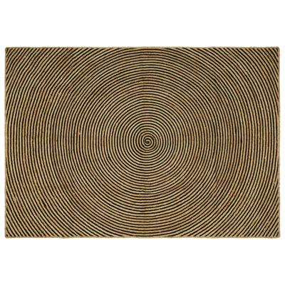 Vloerkleed Natuurlijk en Zwart 240 x 340 cm Jute