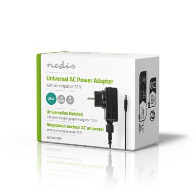 Universele AC-Stroomadapter - 24 W - 12 V DC - 1.80 m - 2.0 A - 1 plug(s) - Zwart