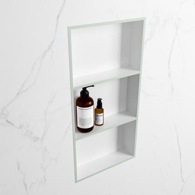 MONDIAZ EASY Nis 59,5x29,5cm in solid surface kleur Greey | Talc. 3 vakken geschikt voor in- of opbouw MONDIAZ EASY Nis 59,5x29,5cm in solid surface kleur Greey | Talc. 3 vakken geschikt voor in- of opbouw