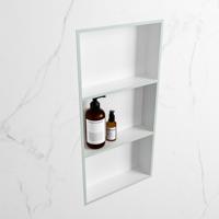 MONDIAZ EASY Nis 59,5x29,5cm in solid surface kleur Greey | Talc. 3 vakken geschikt voor in- of opbouw - thumbnail