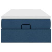 Ottoman bed met matras 90x190cm stof blauw - thumbnail