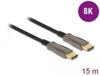 Delock 84037 HDMI-kabel HDMI Aansluitkabel HDMI-A-stekker 15 m Zwart 8K UHD, Vergulde steekcontacten - thumbnail