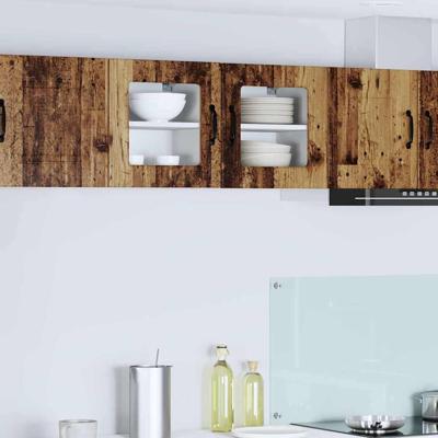 Keukenkast met plank 2 pcs Oudhout 40 x 31 x 40 cm Bewerkt hout