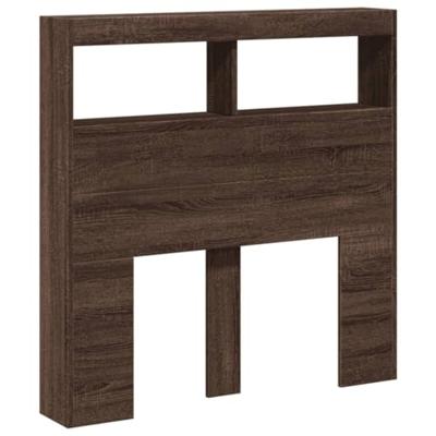 Hoofdbordkast met LED-verlichting 100x17x102 cm bruin eiken