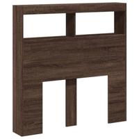 Hoofdbordkast met LED-verlichting 100x17x102 cm bruin eiken - thumbnail