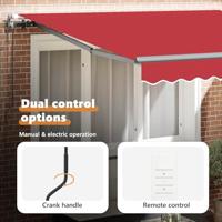 VidaXL Inklapbaar zonnescherm rood 350 x 250 cm stof en aluminium - thumbnail