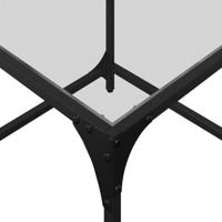 Salontafels 2 st met transparant glazen blad 50x50x40 cm staal - thumbnail