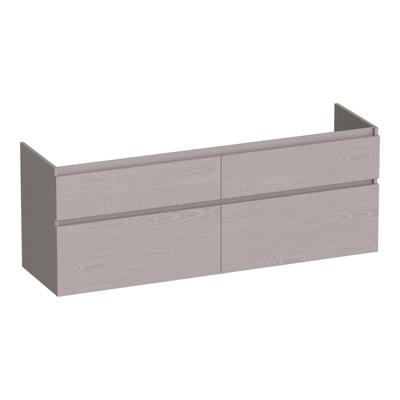 Brauer Delight - Onderkast - 140 cm - met 4 Softclose Lades Greeploos en 2 Sifon Uitsparingen - Timber Greige