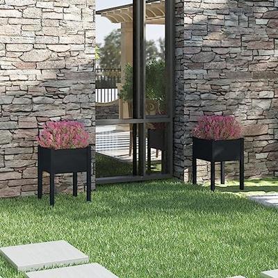 VidaXL Plantenbakken 2 st 50x50x70 cm massief grenenhout zwart