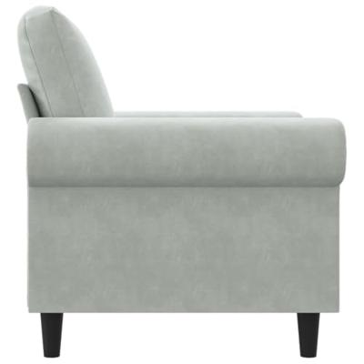 Fauteuil 60 cm fluweel lichtgrijs