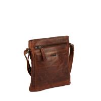 Justified Bags Justified Bags® Nynke Top Zip Leder Schoudertas Bruin - thumbnail