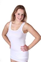 Singlet hemd dames - Katoen - Carola - onderhemd - Zonder zijnaden - hemdjes dames Brede bandjes - wit - thumbnail