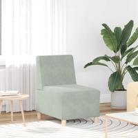 Modulaire bank zonder armleuningen, lichtgrijs, 55 cm, fluweel - thumbnail