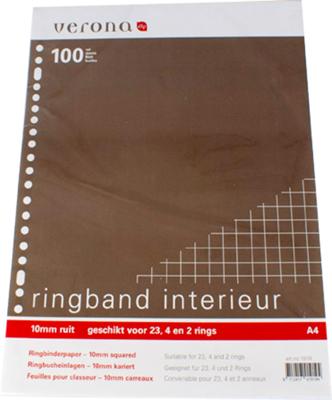 Ringbandnterieur A4 23R geruit 10mm 100 Ringbandnterieur A4 23R geruit 10mm 100