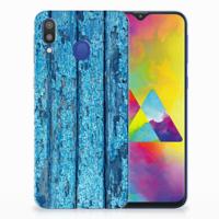 Samsung Galaxy M20 (Power) Bumper Hoesje Wood Blue - thumbnail