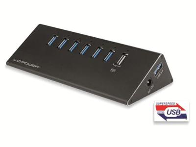 LC Power LC-HUB-ALU-2B-7 USB 3.2 Gen 1-hub 6 poorten Zwart