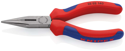 Knipex Platspitse Tang met Zijsnijder (Radiotang) | 140 mm Lengte | Meer-Componentengrepen | Zwart Geatramenteerd - 25 02 140 SB