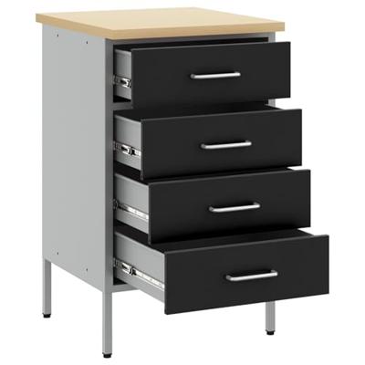 Werkbank met lade met opslag Zwart en Grijs 50 x 55 x 85 cm
