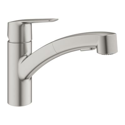 Grohe QuickFix Start keukenmengkraan met uittrekbare handdouche supersteel Grohe QuickFix Start keukenmengkraan met uittrekbare handdouche supersteel