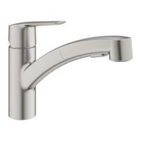 Grohe QuickFix Start keukenmengkraan met uittrekbare handdouche supersteel - thumbnail