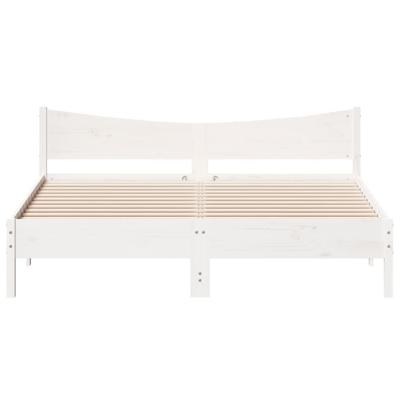 Bedframe zonder matras massief grenenhout wit 200x200 cm