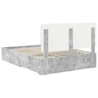 Bedframe met hoofdeinde Beton Grijs 140 x 200 cm Bewerkt hout - thumbnail