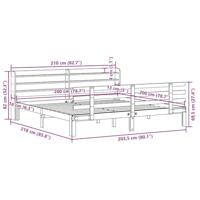 Bedframe met hoofdbord massief grenenhout 200x200 cm - thumbnail