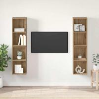 Tv-meubelset 4 pcs Artisan Eiken 37 x 37 x 72 cm Bewerkt hout - thumbnail