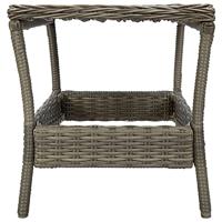 Tuintafel 45x45x46,5 cm poly rattan bruin - thumbnail