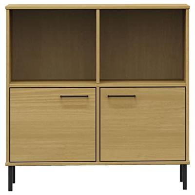 Boekenkast met metalen poten OSLO 90x35x90,5 cm hout bruin