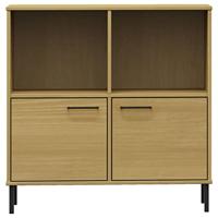 Boekenkast met metalen poten OSLO 90x35x90,5 cm hout bruin - thumbnail